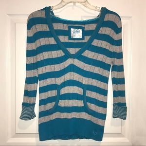 Justice Striped Hooded Sweater sz 18